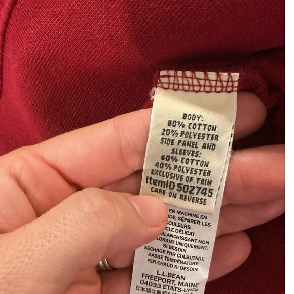 L.L.Bean Women Quilted Quarter-Zip Pullover Size Large Red Gorpcore Outdoor Fall - Picture 8 of 9